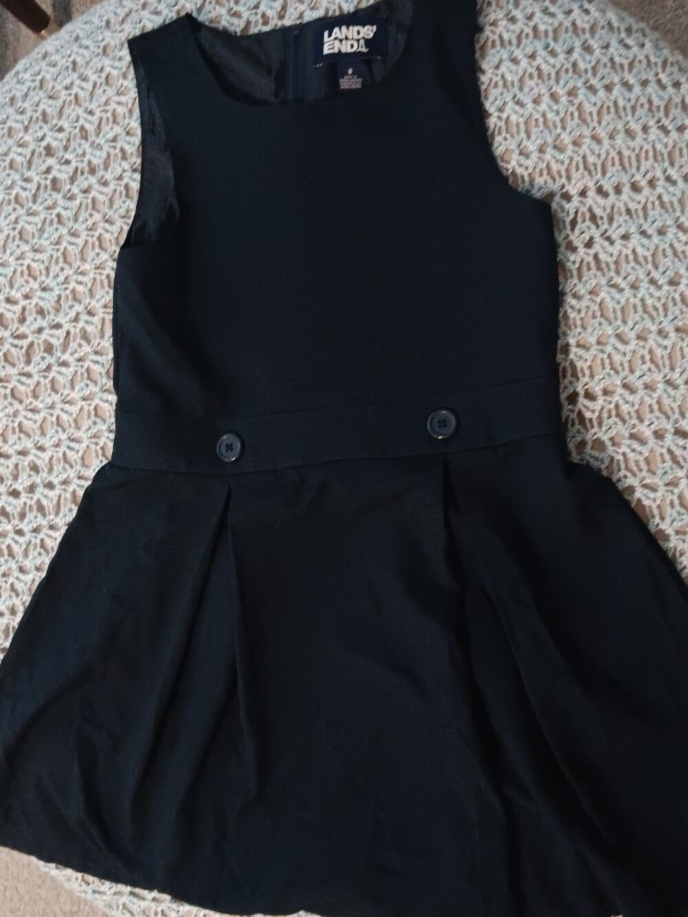 Lands' End navy blue pleated jumper size 8